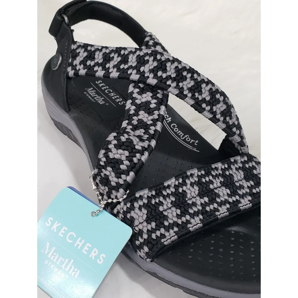 NEW NO BOX 7.5 Skechers Martha Stewart Reggae Cup Coastal‎ Trail Black fisherman